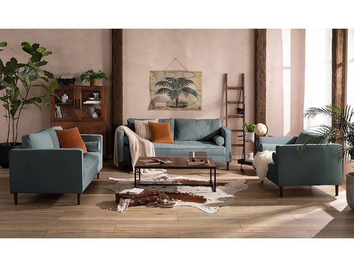 Fauteuil Gris/Anthracite Velours Vaia 90 x 80 x 86cm