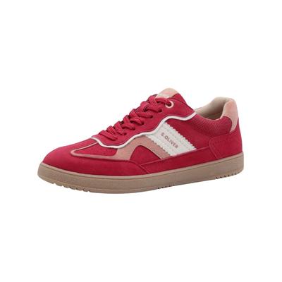 Sneaker S.OLIVER "s.Oliver Sneaker Leder/Synthetik", Damen, Gr. 37, rot, Leder, Synthetik, Schuhe Sneaker