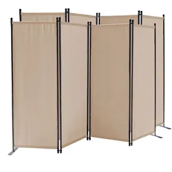 QUICK STAR 2x Paravent 4tlg. 220x165cm Beige