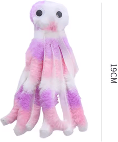 Inspire Picks OctoPaws Plush Octopus Cat Toy For Interactive Play multicolor