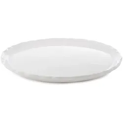 4x Serviergeschirr, Servierteller Keramik Ø34cm weiss