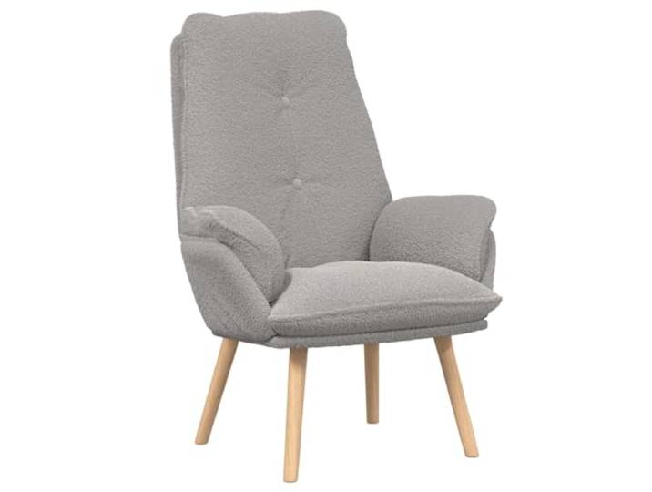 Tmriohed Sessel Hellgrau 69x74x93 cm Relaxsessel aus Sherpa-Stoff Ergonomischer Polstersessel mit Kautschukbaum-Beinen für Wohnzimmer, Schlafzimmer und Büro, gut geeignet zum Lesen.