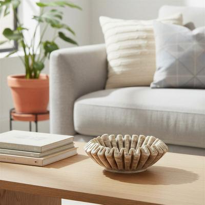 Storied Home Marble Pleated Dish