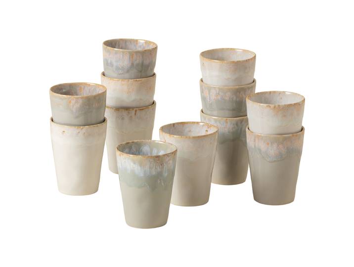 Latte-Tasse Grespresso 12er-Set Ø 9cm Grau/Weiß/Grau/Weiß