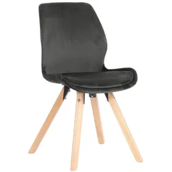 CLP Stuhl Luna Samt - Farbe: dunkelgrau, Material: Samt