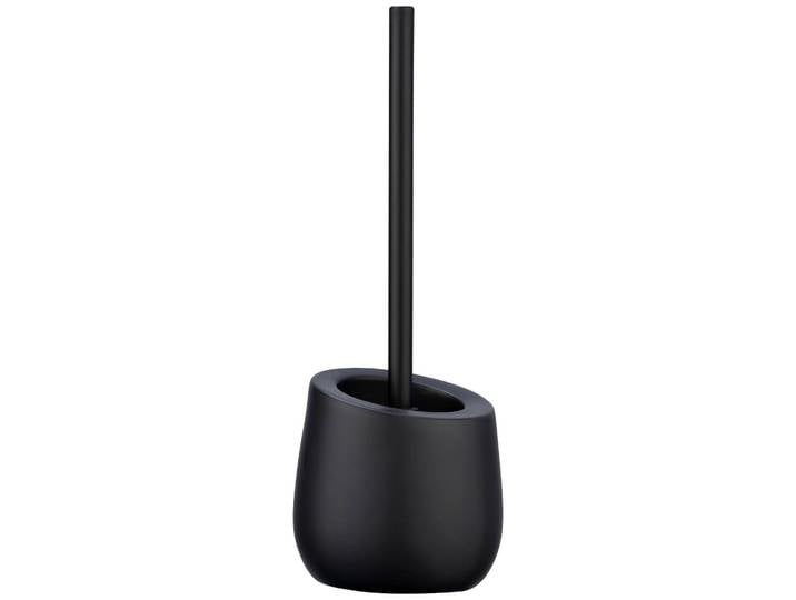 WC-Garnitur WENKO Badi , schwarz, H:38cm L:13,5cm Ø:13,5cm, Keramik, Reinigungsbürsten, WC-Garnitur, Keramik