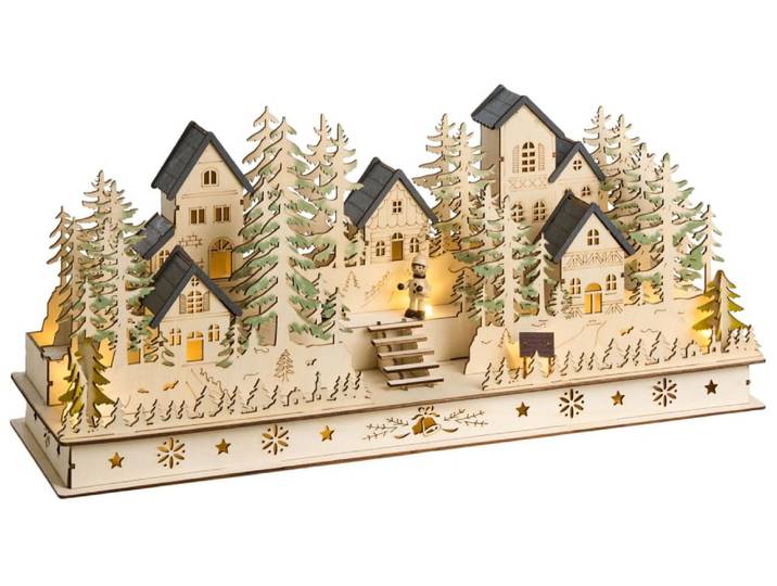 Décoration de noël led 22 cm marron clair