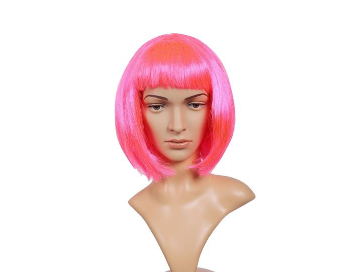 Perücke Pagenschnitt pink