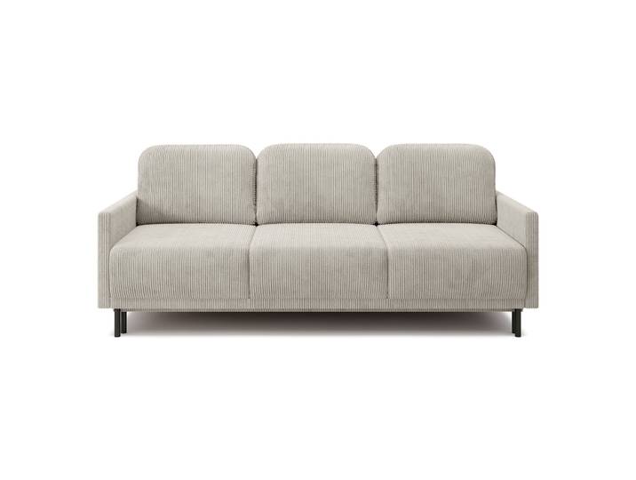 Dreisitziges Klappsofa Hamiel mit Stauraum, hellbeiger Cordstoff