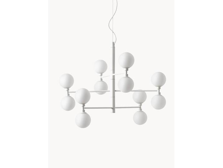 Große Pendelleuchte Grover mit Opal-Glaskugeln