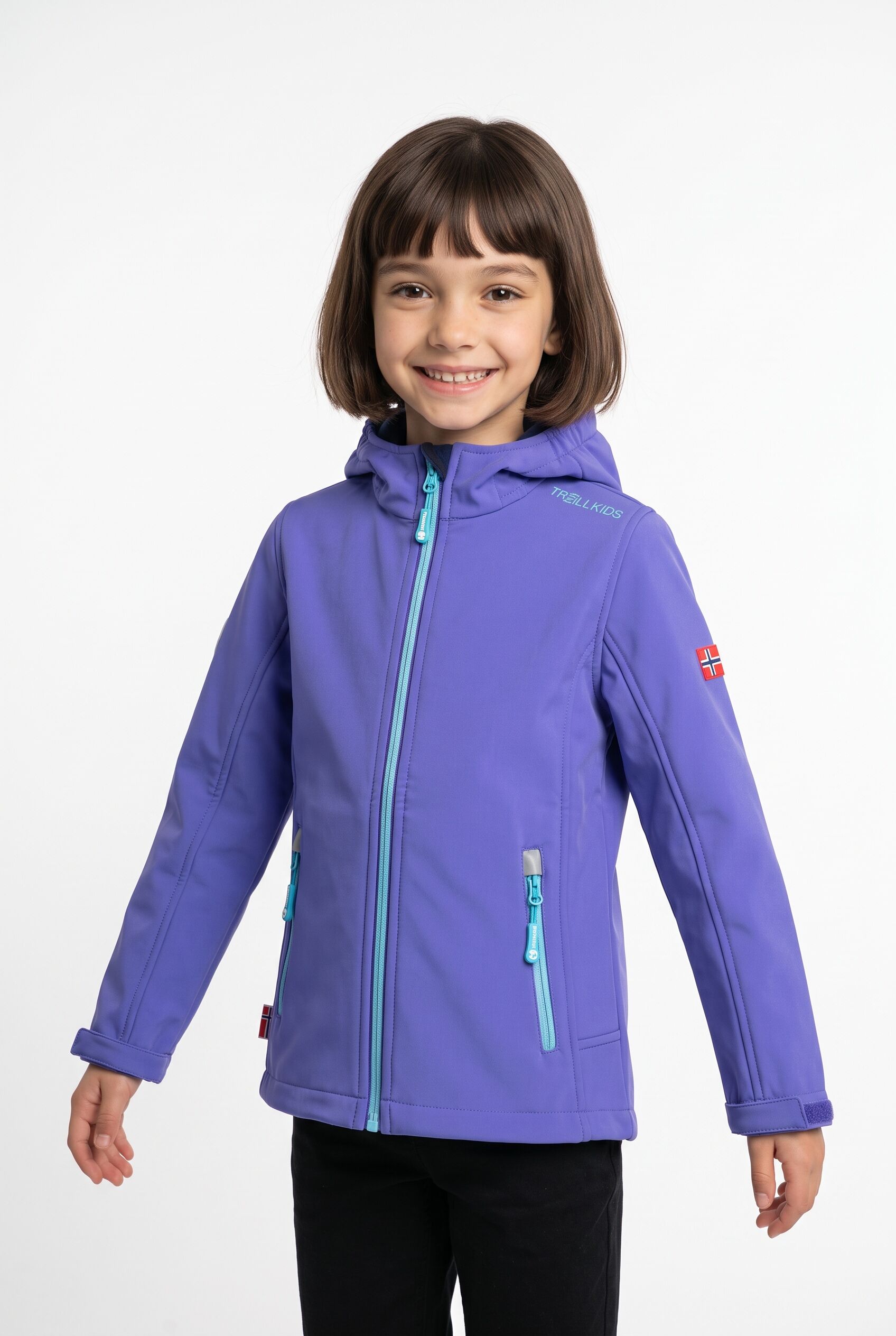 Softshelljacke TROLLKIDS "Girls Trollfjord Jacket", Kinder, Gr. 104, wisteria lila, Softshell, Obermaterial: 94% Polyester, 6% Elasthan. Futter: 100% Polyester, normal, Jacken Softshelljacke, sportliche Softshelljacke, aus Kunstfaser, mit Reissverschluss 