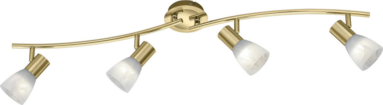 Trio Leuchten Levisto LED plafondlamp in mat messing en wit glas
