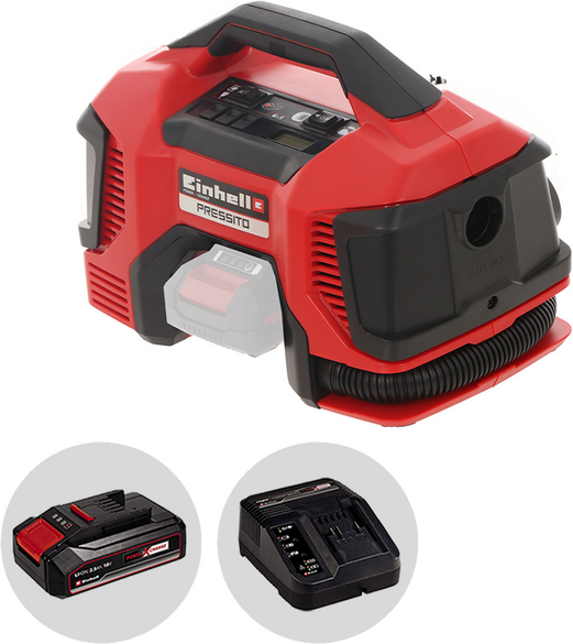 Einhell PRESSITO TE-AC 18/11 LiAC - Compresseur d'air à batterie compact portatif - 2.5 Ah 18V
