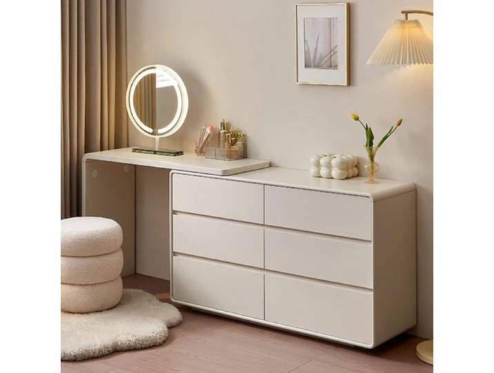 Meubles de chambre à coucher, coiffeuse d'angle rétractable, vanité de maquillage, bureau de toilette, commodes, commode, casier de rangement