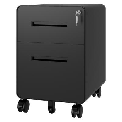 Bisley EasyRoll Rollcontainer mit Hängeregister, Container mit 2 Schubladen abschließbar aus Metall in schwarz, Büro Rollwagen für Hängemappen als