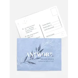 Antwortkarten Hochzeit selbst gestalten mit Spruch und Fotos im Onlinedesigner bei Meine-Kartenmanufaktur.de