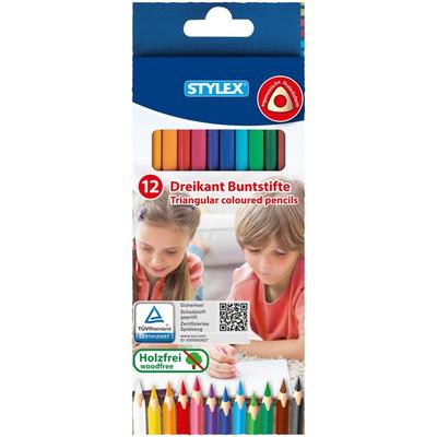 Stylex Buntstifte, Dreikant, 12 Stück