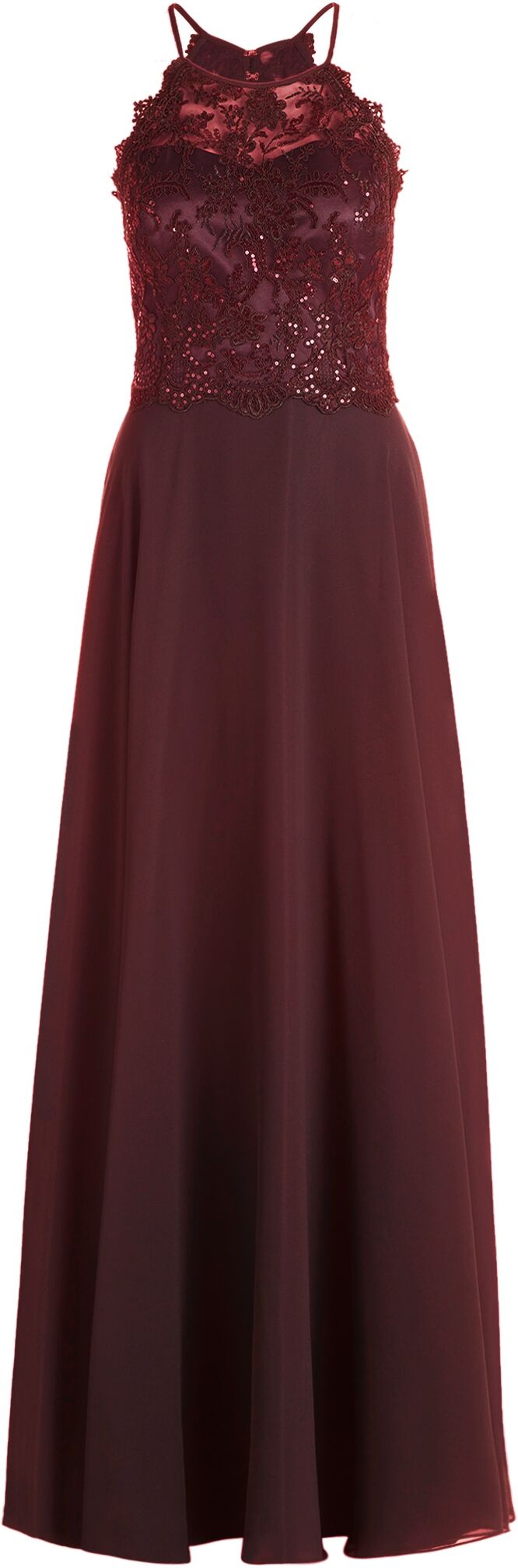 Abendkleid VERA MONT "Abendkleid rückenfrei", Damen, Gr. 34, EURO, rot (deep dahlia), Obermaterial: 100% Polyester PES., Kleider Abendkleid