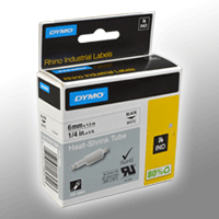 Dymo Schrumpfschlauch IND 18051 (S0718260) schwarz auf weiß 6mm x 1,5m