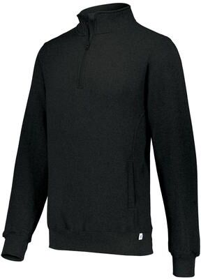 Russell Athletic 1Z4HBM Dri-Power Fleece 1/4 Zip Pullover T-Shirt in Black size XL   Cotton Polyester