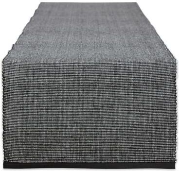 DII Black & White 2-Tone Ribbed Table Runner