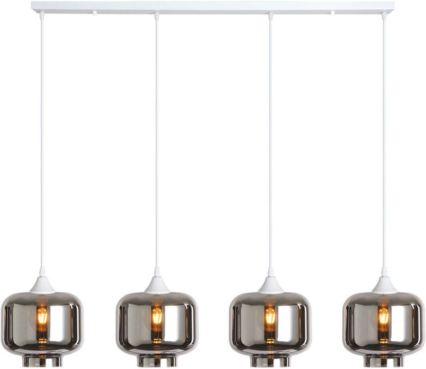 Ebern Designs Khue 4 - Light Kitchen Island Pendant White/Silver