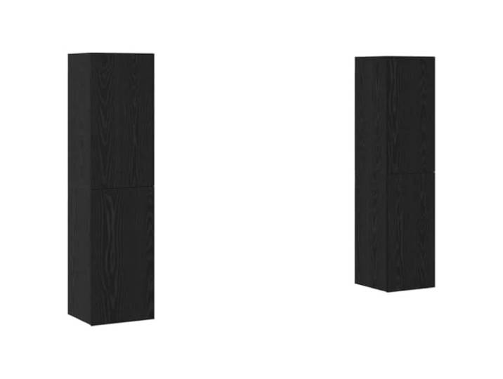 KUPTYERFG TV-Schrank Set Wandmontiert Schwarz Eichen-Optik 30,5x30x60 cm Platzsparende Hängeboards für Schlafzimmer und Wohnbereiche mit robustem Holzwerkstoff sowie praktischem Stauraum.