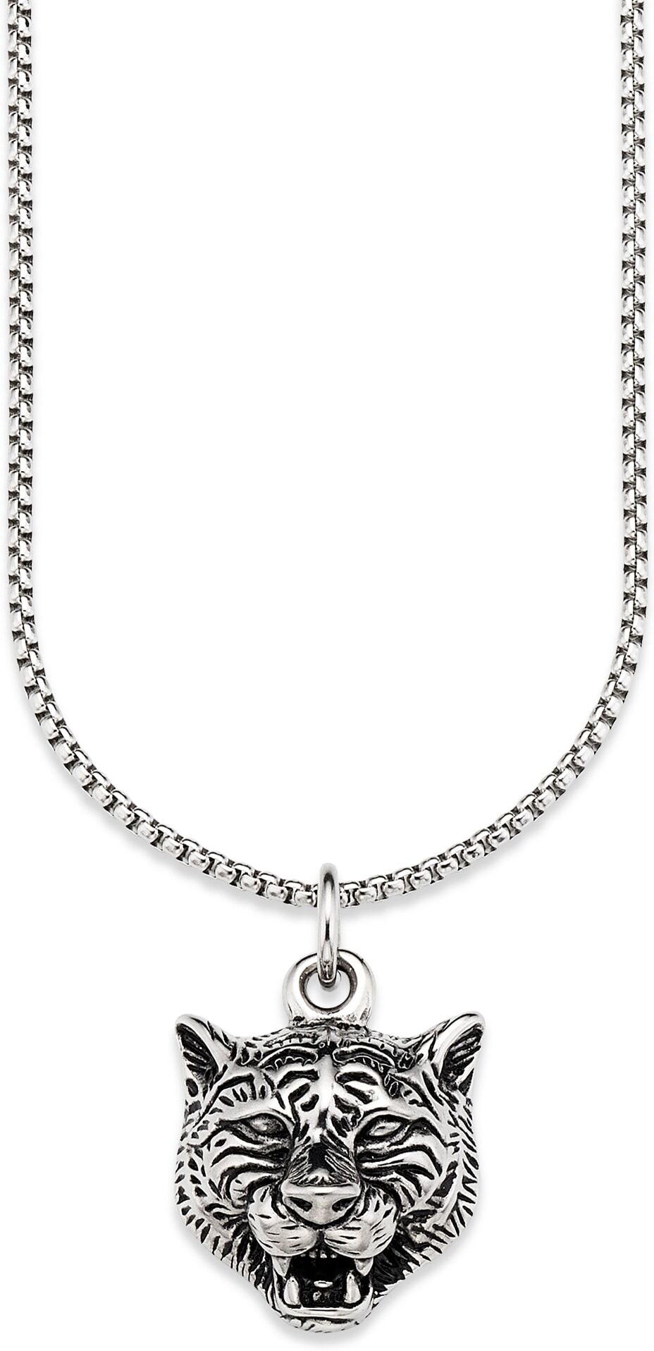 Kette mit Anhänger BRUNO BANANI "Schmuck Geschenk Halskette Tiger Venezianerkette", silber (edelstahlfarben), Halsketten, Herren, Edelstahl, L: 55 B: 3mm, Kette mit Anhänger, B:3mm edelstahlfarben Edelstahl, L: 55 B: 3mm