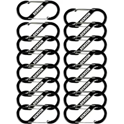 16er Doppel-Karabinerhaken S-Clip 4x9 cm - Vielseitig für Camping, Wandern, Reisen - Robust, wasserbeständig, Aluminiumlegierung - Schlüsselclip