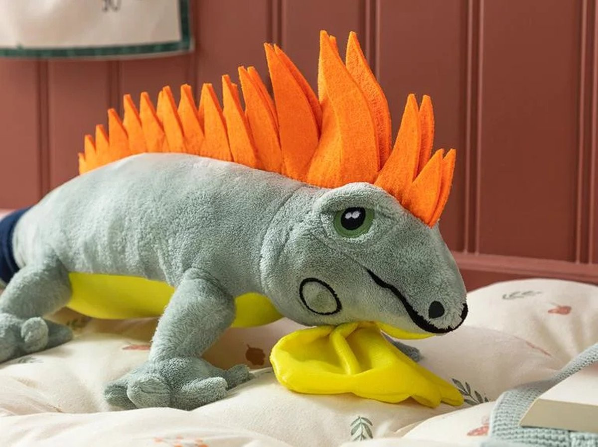 English Home Kinder knuffel dier Chameleon knuffelkussen - 100 cm