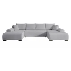 WOHNLANDSCHAFT Nelly U mit Bettkasten und Schlaffunktion, Cordstoff in U-Form