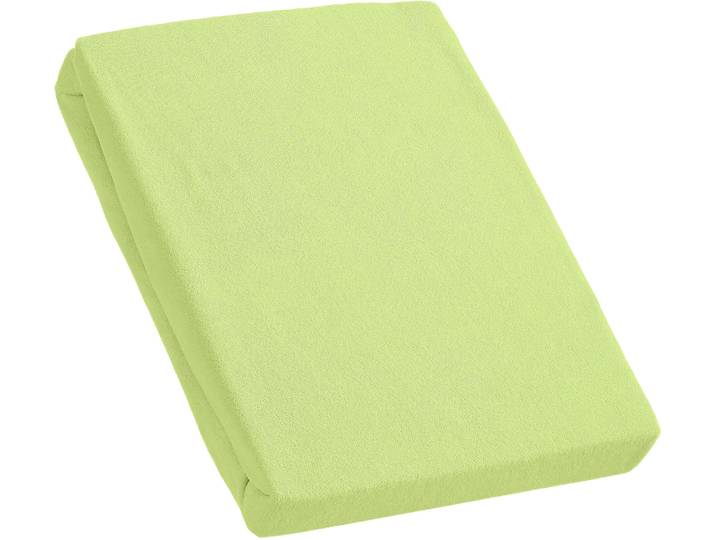Spannbettlaken KUM Frottee Spannbetttuch , grün, L:200cm, Frottee, Obermaterial: 100% Polyester, Bettlaken, Spannbettlaken, bis ca. 30 cm Matratzenhöhe, weich & kuschelig
