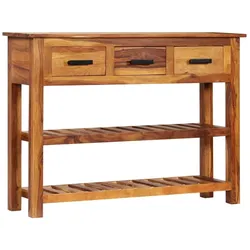 Helloshop26 - Sideboard Schrank Konsolentisch Aufbewahrungsmöbel mit 3 Schubladen 110 cm massives Sheesham-Holz 4402293