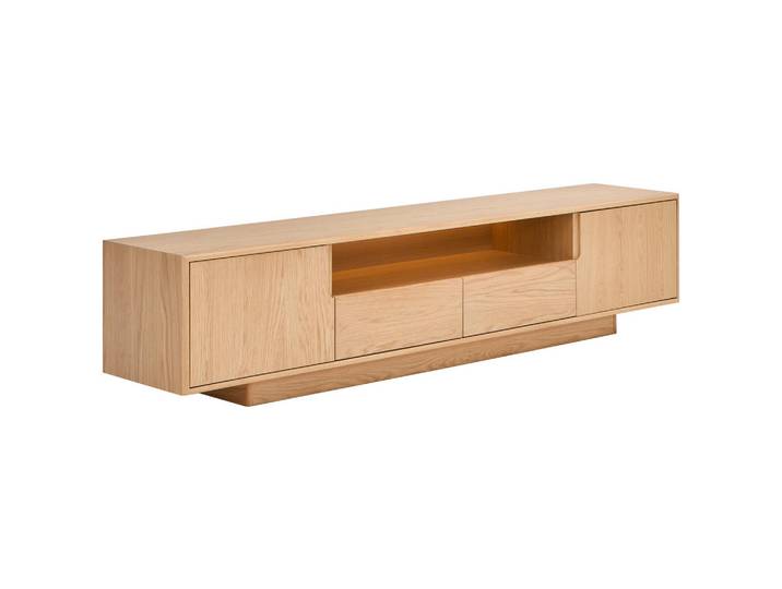 Livetastic Lowboard Lofty Lou, Eiche, Holz, Eiche, furniert, teilmassiv,furniert, teilmassiv, 2 Schublade(n) Schubladen, 200x45x40 cm, Holzmöbel, Kleinmöbel Holz, Holzkommoden, Lowboards Holz