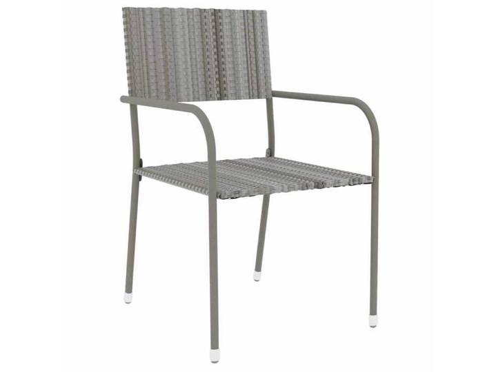 VIDAXL(4745)Ensemble Table Chaises de jardin 3 pcs Table de Balcon + 2 Chaises Résine tressée Gris 45 x 45 x 45 cm Meuble de jardin