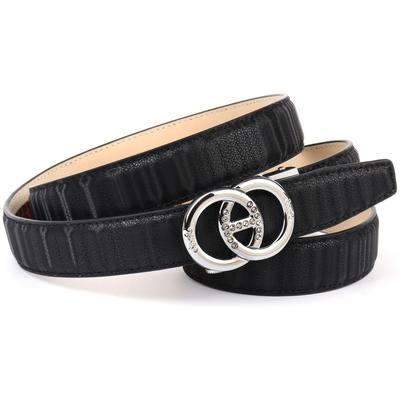 Ledergürtel ANTHONI CROWN, Damen, Gr. 80, schwarz, Leder, unifarben, Gürtel Ledergürtel, Stufenloser samtig fühlender Ledergürtel