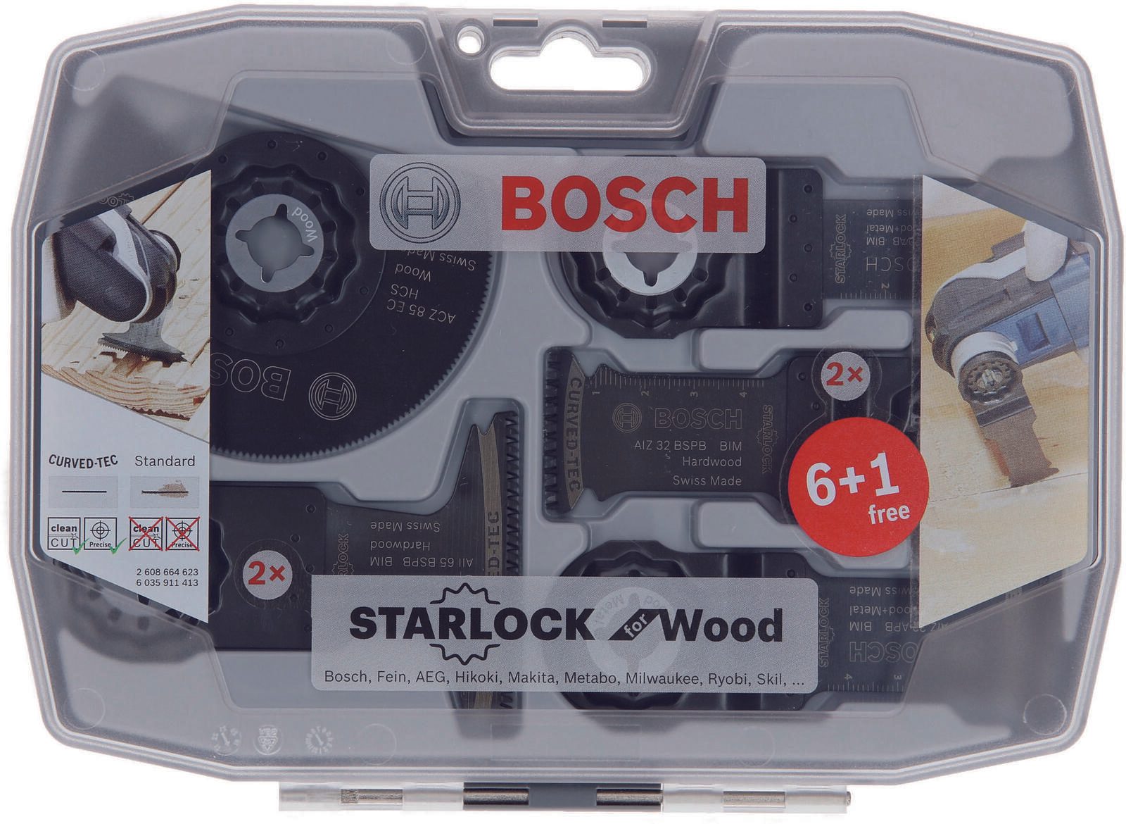 BOSCH Starlock Holz Segment- und Tauchsägeblätter-Set 7-teilig 2608664623