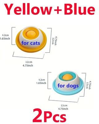 Inspired Finds Pet Lick Mat Slow Feeder Snack Bowl 2pcs blue Yellow