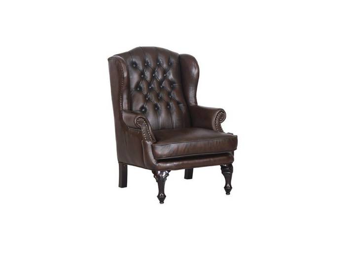 Salottini Chesterfield-Sessel Chesterfield Ohrensessel Romsey Deluxe Ledersessel Hocker Salottini, Handarbeit