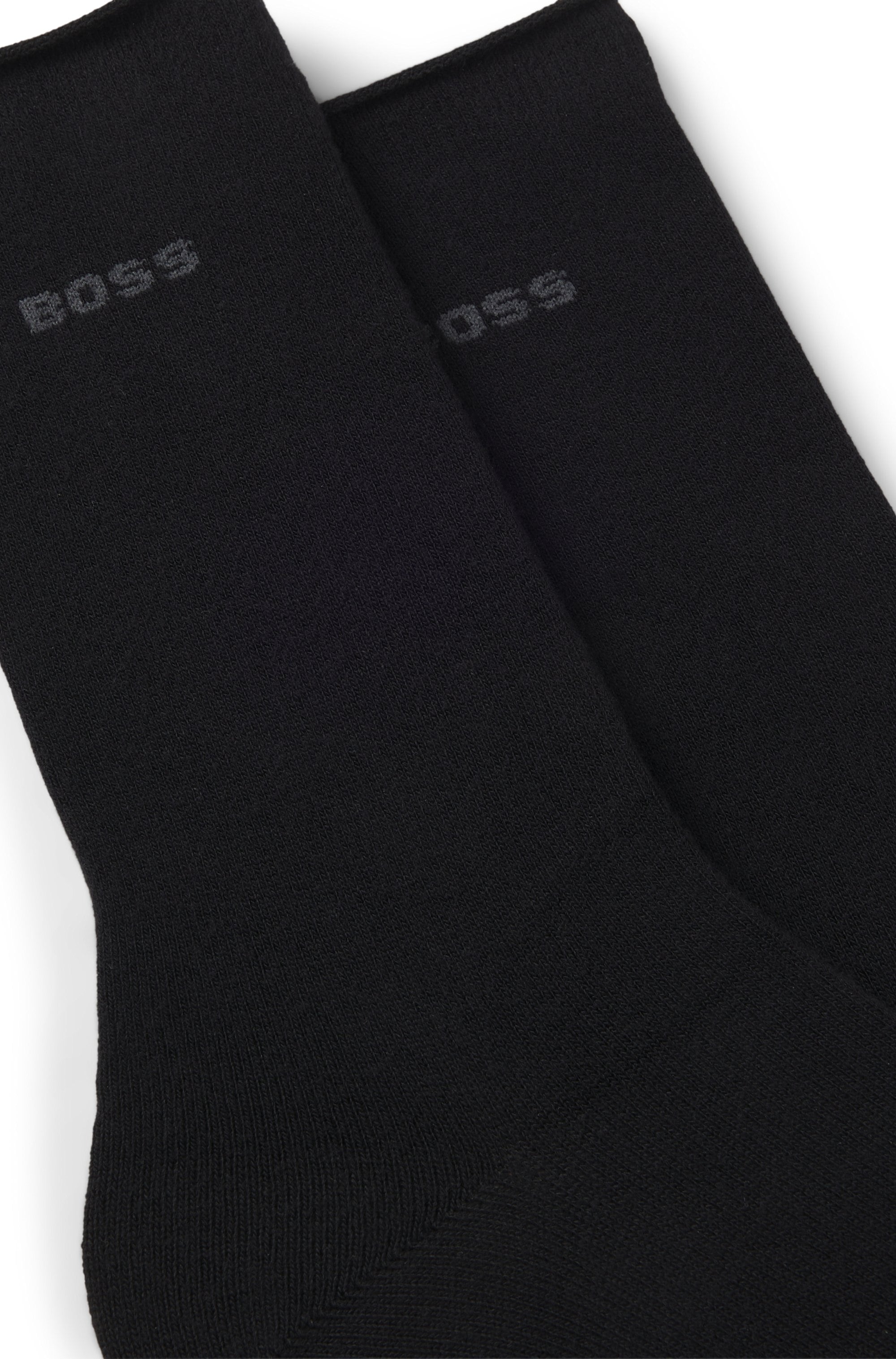 Socken BOSS, Damen, Gr. 35-38, schwarz (schwarz 001), Viskose, elastisch, Socken Socken, mittelhoch, verstärkte Zehen- und Fersenpartie