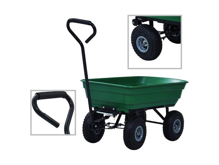 vidaXL Garten-Kippwagen 300 kg 75 L Grün