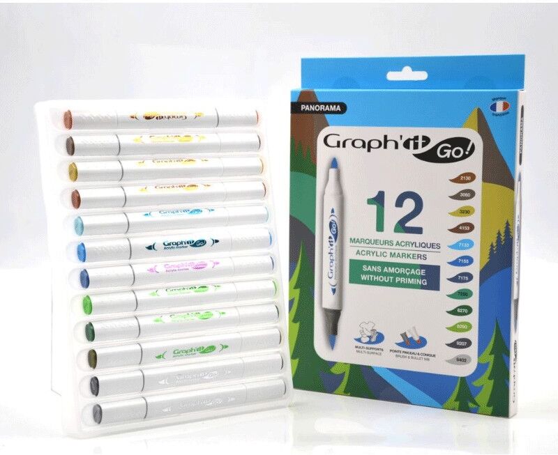 GRAPH'IT GO Set de 12 marqueurs acrylique - LANDSCAPE