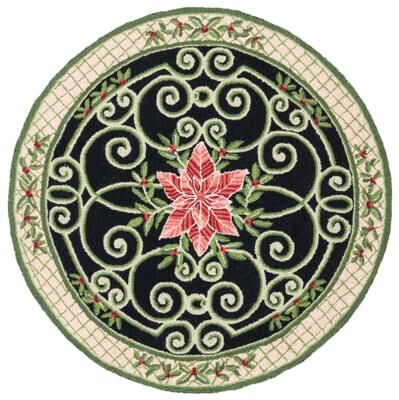 SAFAVIEH Handmadae Chelsea Alysa Holiday Poinsettia Wool Rug