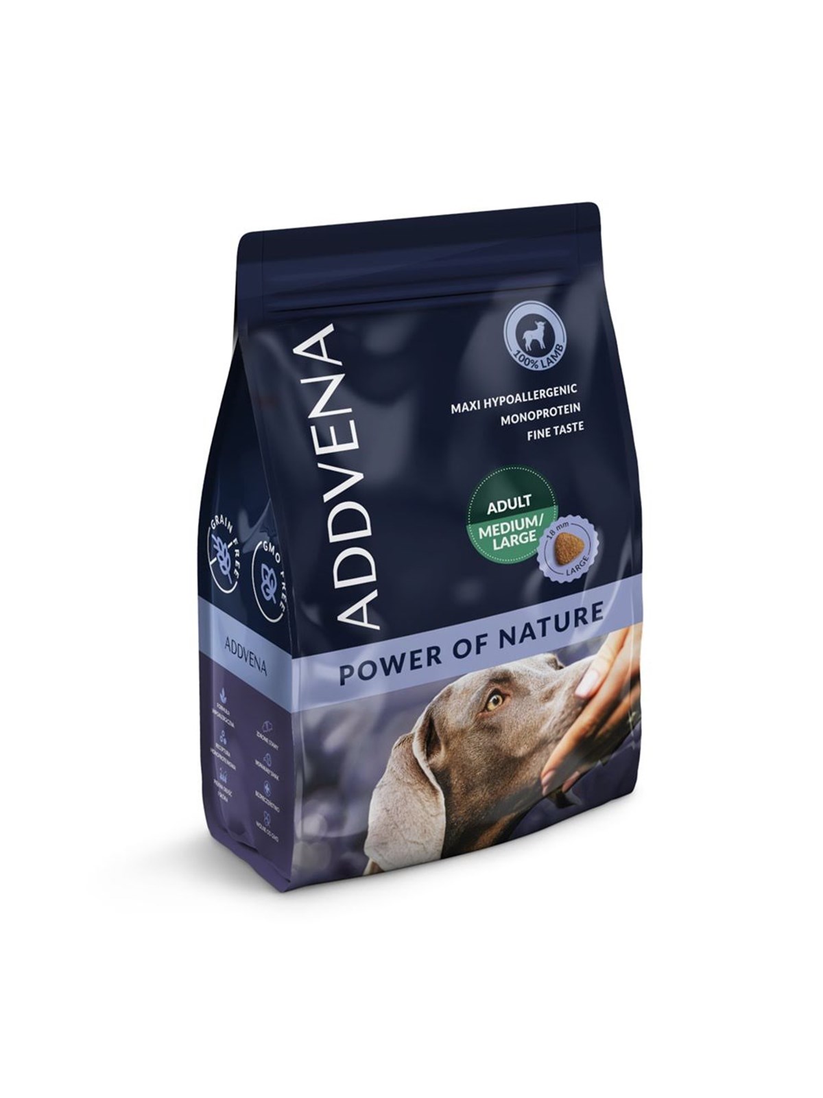 ADDVENA Power of Nature Adult Medium/Large Lamm - Trockenfutter für Hunde - 2,5kg