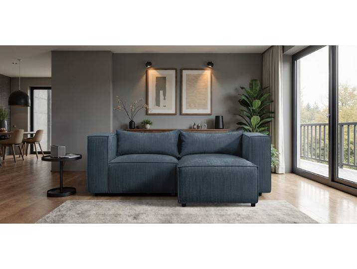 Kaiser Möbel Ecksofa im Cordstoff LINCOLN modernes Premium-Design und Komfort MODULO, Einzelsofa, Modulares Design Weiche Cord-Rippenstruktur Hohe Abriebfestigkeit