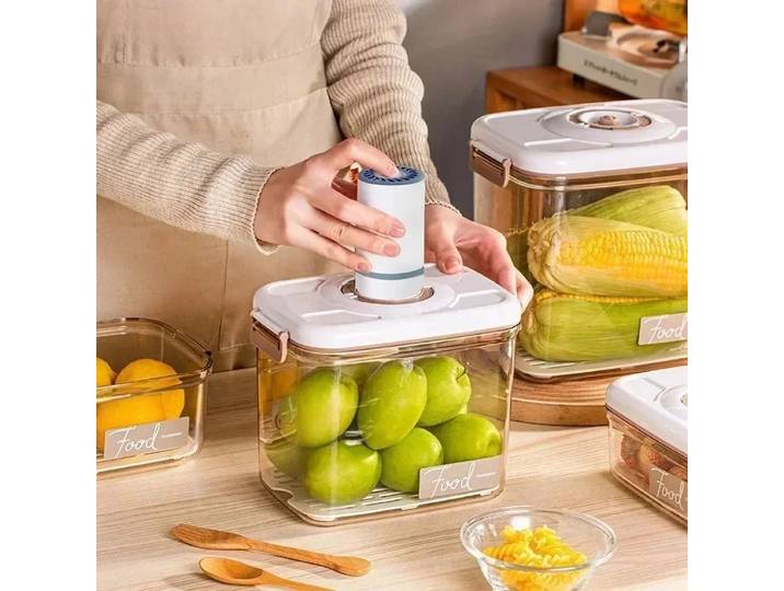 Boîte de stockage sous vide alimentaire scellée, boîte de conservation des aliments frais, conteneur de stockage Transparent des aliments de grande capacité avec pompe à vide