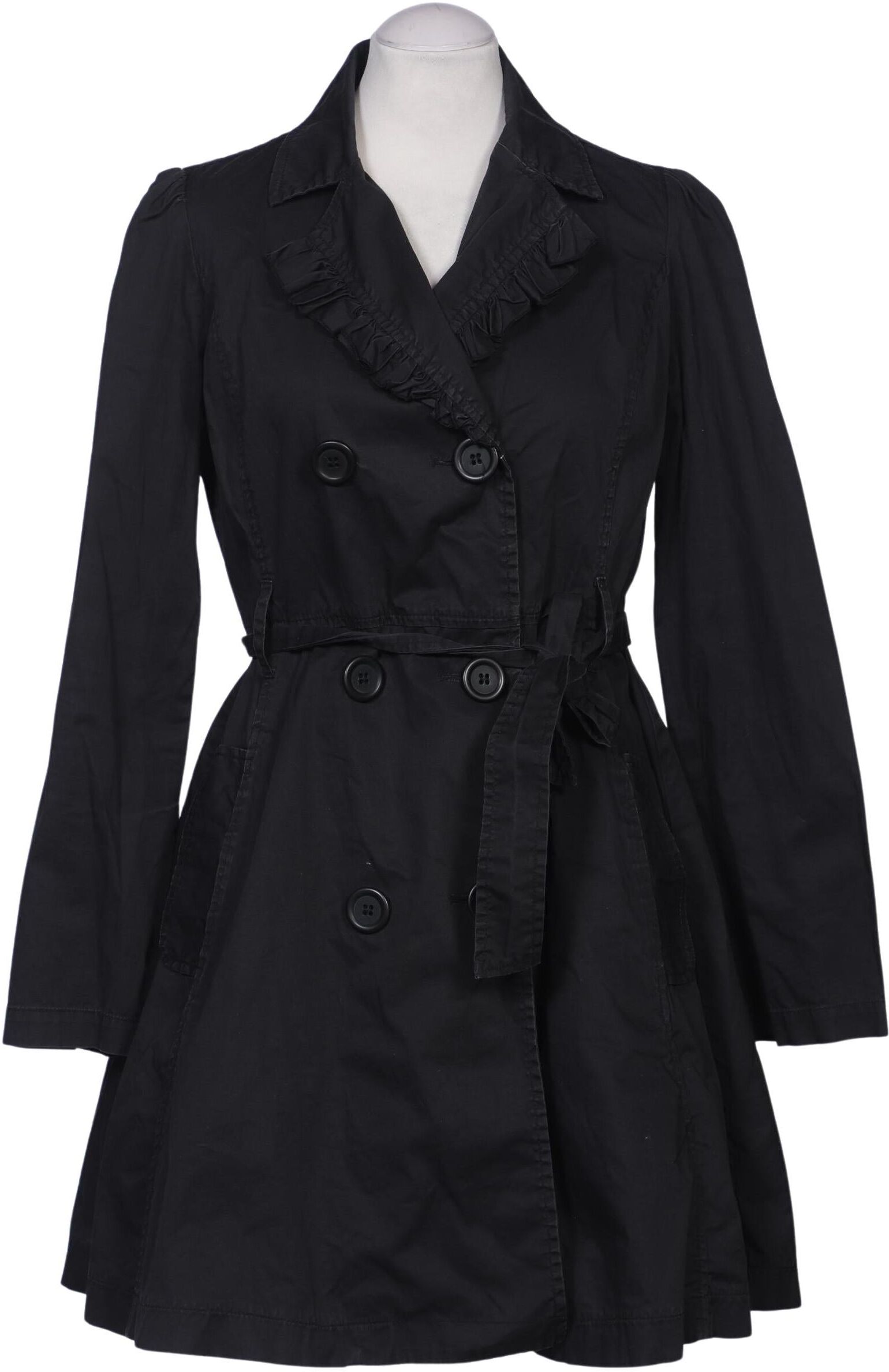 NAF NAF Damen Mantel, Schwarz, Gr. EU 38 (FR 40), Baumwolle - Second Hand