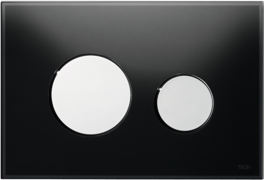 TECEloop Betätigungsplatte 9240656 Glas schwarz, Tasten chrom glänzend