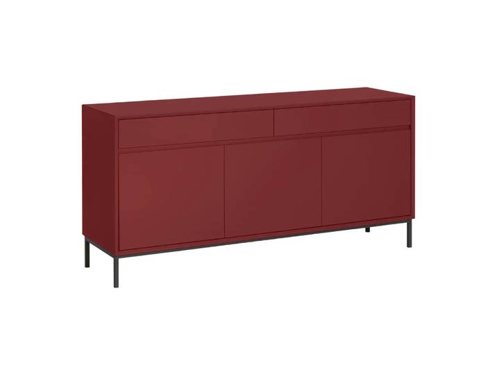 Sideboard Frame, Johann Jakob, karmesinrot, Holzwerkstoff