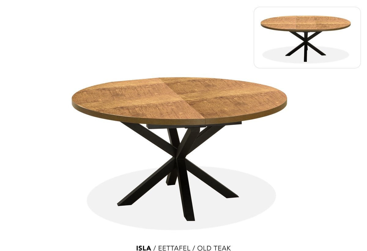 Maxfurn Ronde uitschuifbare tafel in Teak